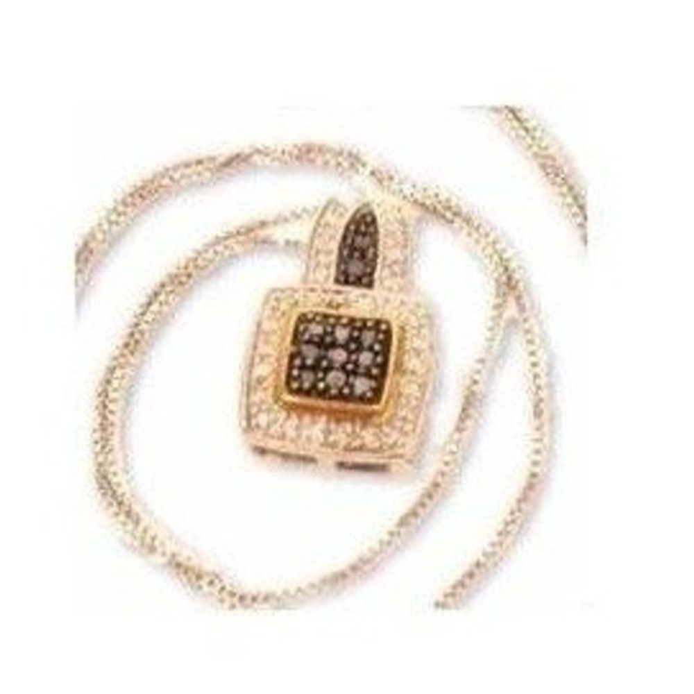 Sterling Silver Clear Black Stone‎ Pendant Box Link Chain Necklace Sgd 925 JWBR